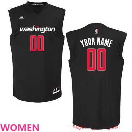 Women's Customized Washington Wizards Adidas Black Fashion Basketball Jersey